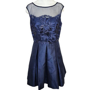 Eliza  J Fit & Flare Sequin Embroidered Dress Blue Size 6 Eras